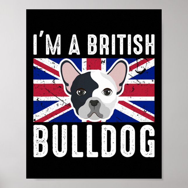 A British Bulldog England Union Jack  Poster (Front)