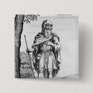 A British Druid, engraved by van der Gucht, 1723 15 Cm Square Badge