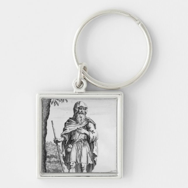 A British Druid, engraved by van der Gucht, 1723 Key Ring (Front)