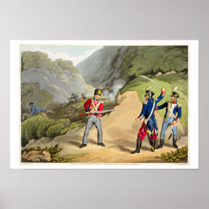 A British Soldier Taking Two French Officers at th Poster