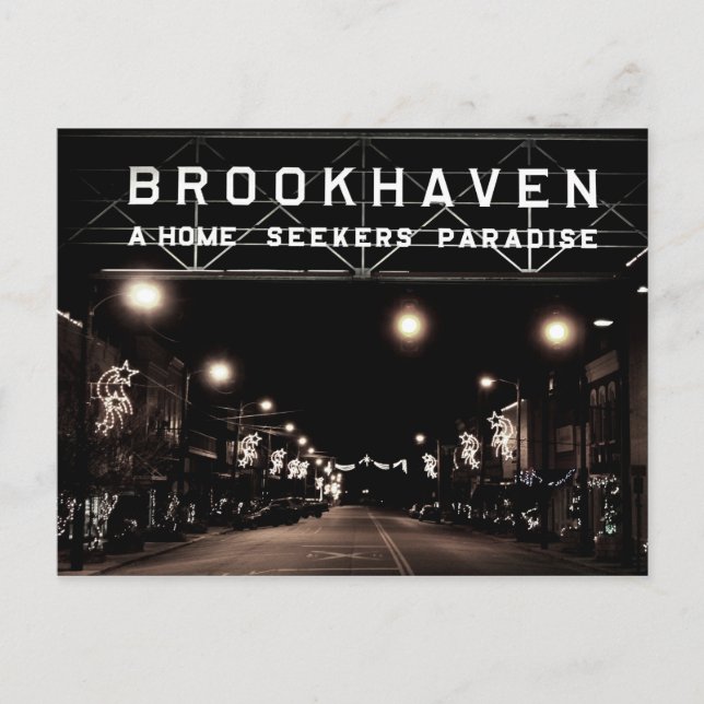 A Brookhaven Mississippi Southern Christmas Holiday Postcard (Front)