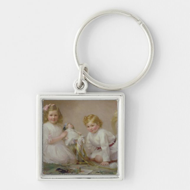 A Brother and Sister Playing, 1915 Key Ring (Front)