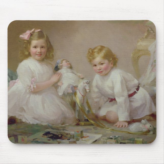 A Brother and Sister Playing, 1915 Mouse Mat (Front)