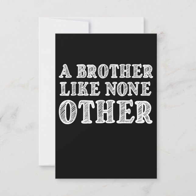 A Brother Like None Other Funny Valentines Gift RSVP Card (Front)