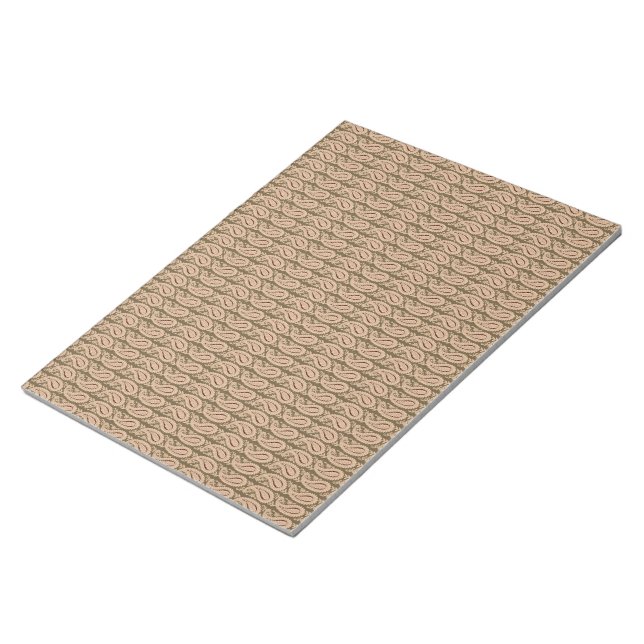 A Brown and Beige Background with a Wavy Design Notepad (Angled)