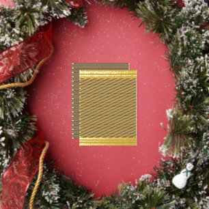 a brown and beige striped background foil holiday postcard