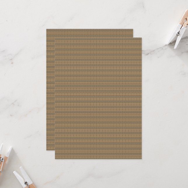 a brown and beige striped background invitation (Front/Back In Situ)