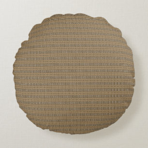 a brown and beige striped background round cushion