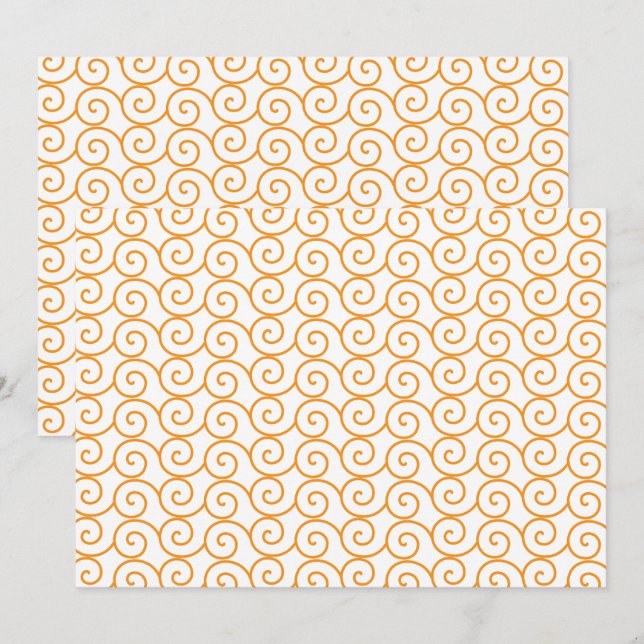 A brown and orange rug with a repeating pattern mo thank you card (Front/Back)