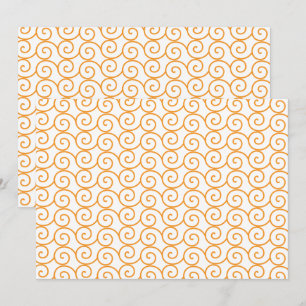 A brown and orange rug with a repeating pattern mo thank you card
