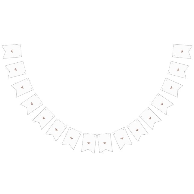 a brown and white flower design on a black backgro bunting  (All)