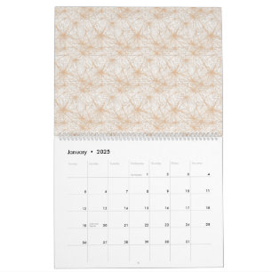 a brown background with a pattern of circles calendar