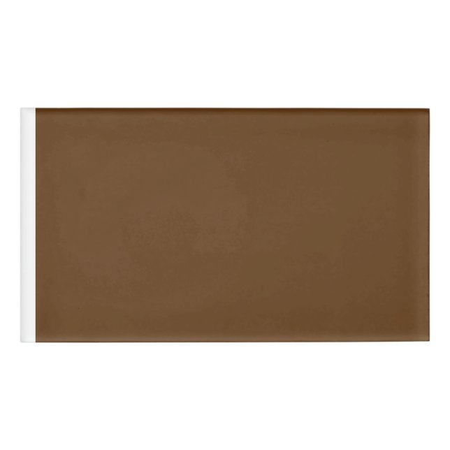 a brown background with a white border_ name tag (Front)