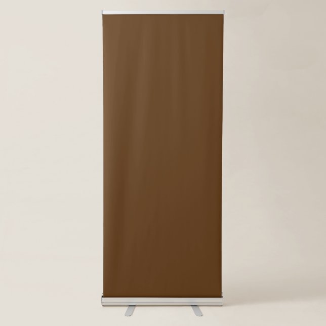 a brown background with a white border_ retractable banner (Front)