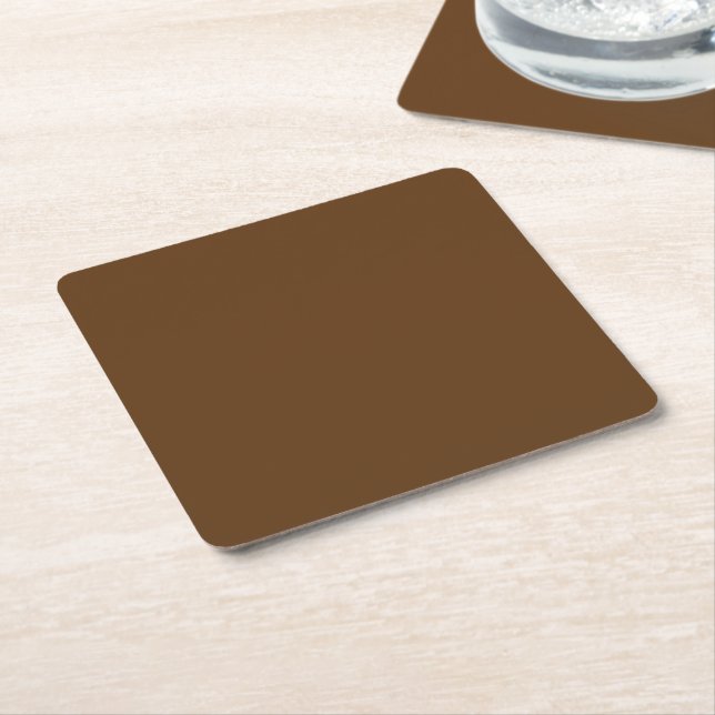 a brown background with a white border_ square paper coaster (Angled)