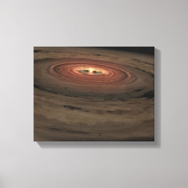 A brown dwarf surrounded by a swirling disc canvas print (Front)