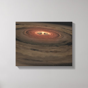 A brown dwarf surrounded by a swirling disc canvas print