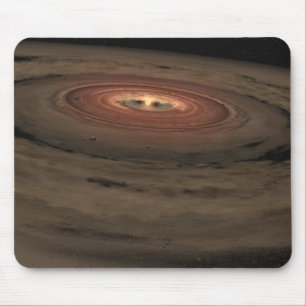 A brown dwarf surrounded by a swirling disc mouse mat