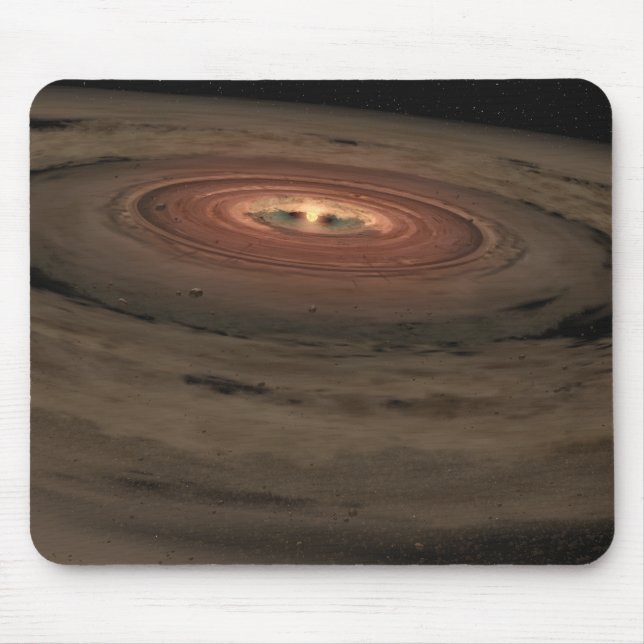 A brown dwarf surrounded by a swirling disc mouse mat (Front)