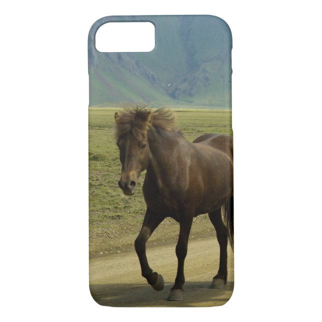 A Brown Icelandic Pony with a Scenic Background Case-Mate iPhone Case (Back)
