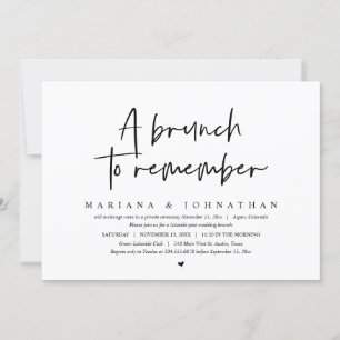 A Brunch To Remember, Wedding Elopement Party Invitation