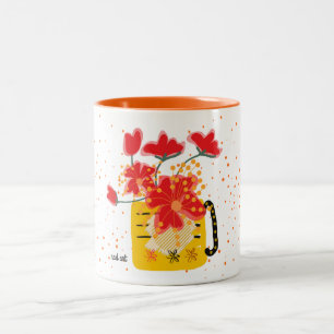 A bucket flowers Two-Tone coffee mug