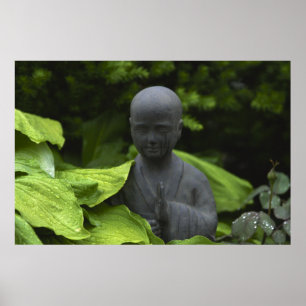 A Buddha Statue in a Meditation Garden Poster