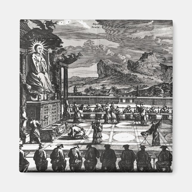 A Buddhist Ceremony from, 'Indiae Orientalis' Magnet (Front)
