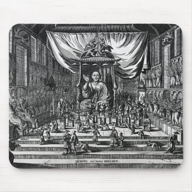 A Buddhist Temple, an illustration Mouse Mat (Front)