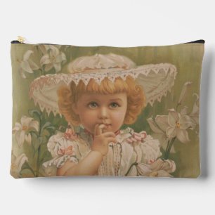 "A Budding Easter" Vintage Illustration, ca. 1890 Accessory Pouch
