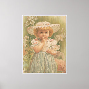 "A Budding Easter" Vintage Illustration, ca. 1890 Canvas Print