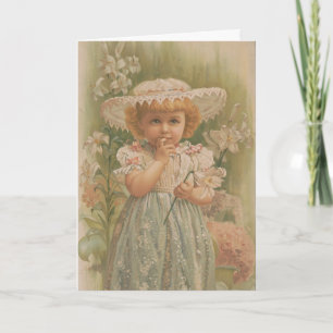 "A Budding Easter" Vintage Illustration, ca. 1890 Card