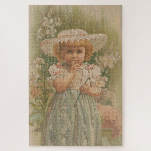 "A Budding Easter" Vintage Illustration, ca. 1890 Jigsaw Puzzle