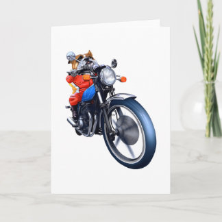 A BULLDOG RIDING BIKE CARD