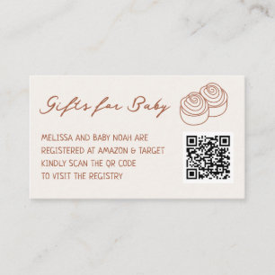 A Bun in the Oven Baby Shower Registry QR Code Enclosure Card