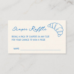 A Bun in the Oven Blue Baby Shower Diaper Raffle Enclosure Card