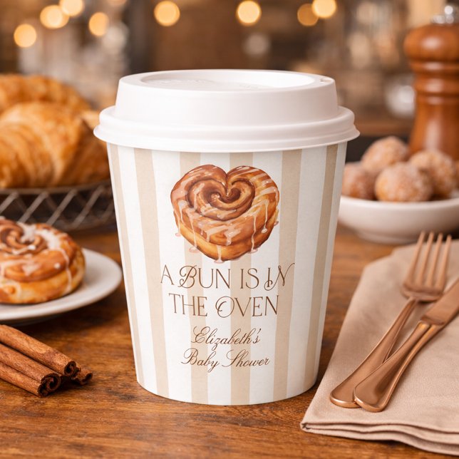 A Bun in the Oven Cinnamon Roll Theme Baby Shower Paper Cups (A Bun in the Oven Cinnamon Roll Theme Baby Shower Paper Cups)