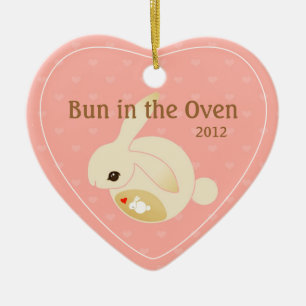 a BUN in the oven (pink) Ceramic Tree Decoration