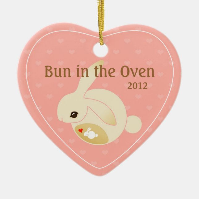 a BUN in the oven (pink) Ceramic Tree Decoration (Front)