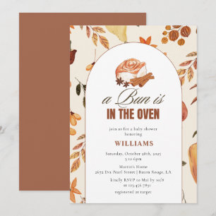 A Bun Is In The Oven Fall Baby Shower Invitation