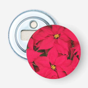 A bunch of Brightly Coloured Christmas Poinsettias Bottle Opener