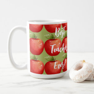 A bunch of delicious Red Apples Best Teacher Ever Coffee Mug