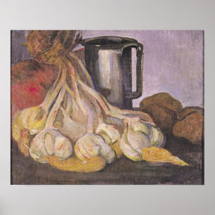 A Bunch of Garlic and a Pewter Tankard Poster