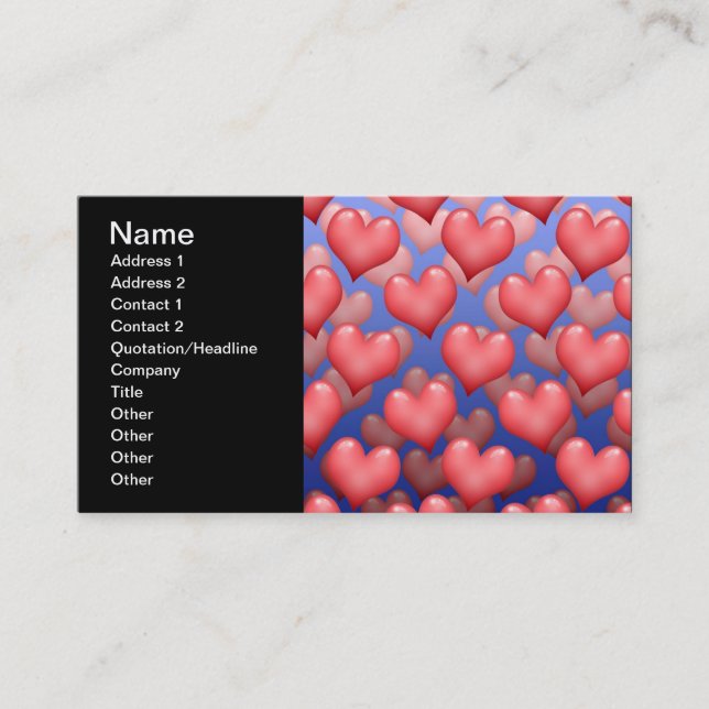 A Bunch of Hearts Business Card (Front)