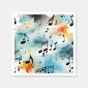 A bunch of musical notes napkin