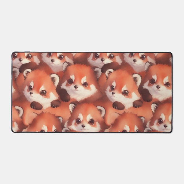 A bunch of red pandas desk mat (Front)
