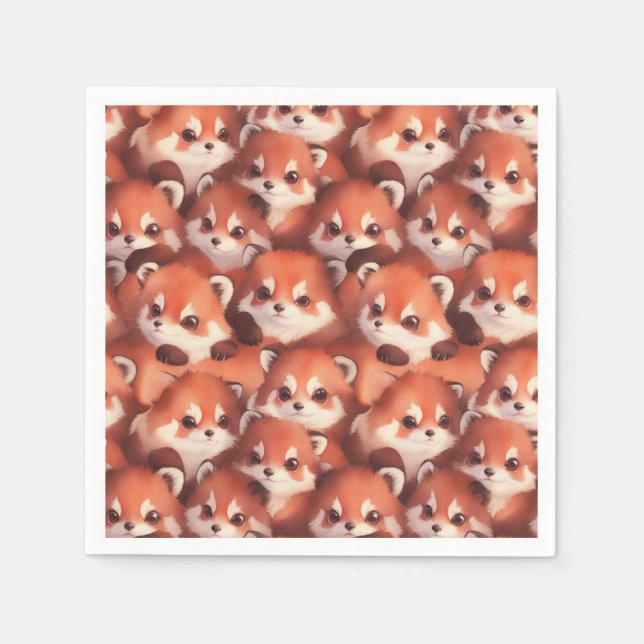 A bunch of red pandas napkin (Front)