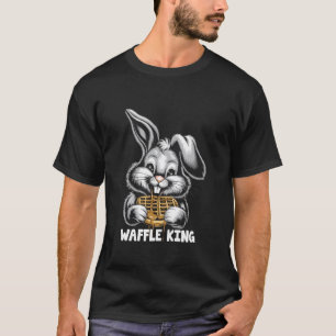 A Bunny Enjoying A Waffle King Waffles Food Lover T-Shirt