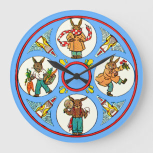 a bunny’s four seasons large clock