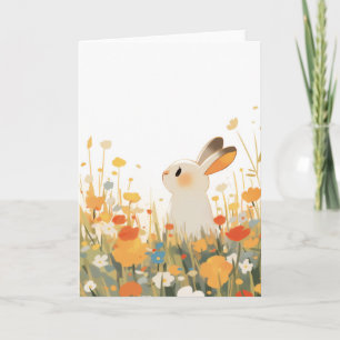 A Bunny Wild Floral Field Card